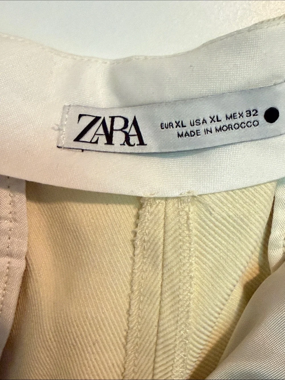 Zara Cream Wide-Leg Pants